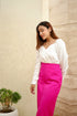 Olivia White Pink Classy Skirt Set
